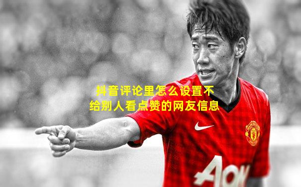 抖音评论里怎么设置不给别人看点赞的网友信息