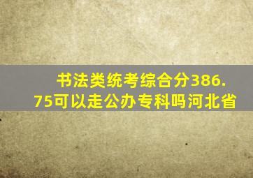 书法类统考综合分386.75可以走公办专科吗河北省